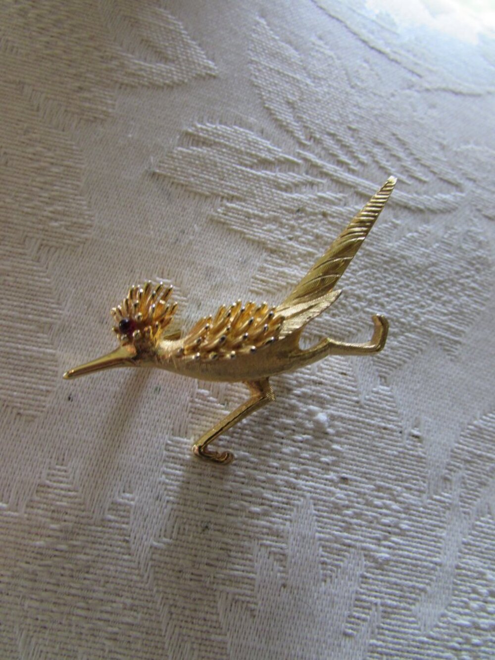 Vintage Boucher Brooch Road Runner Gold Tone